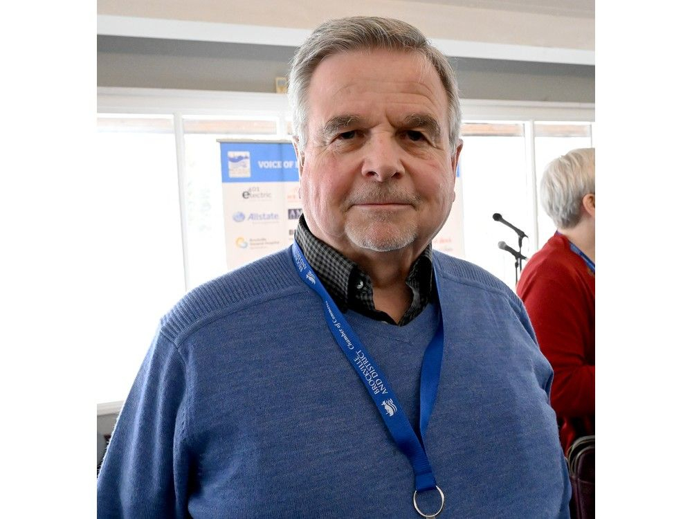 Shelley Bacon, head of Brockville-based Northern Cables and chairman of the St. Lawrence Corridor Economic Development Commission, is seen at the Brockville and District Chamber of Commerce Municipal Update breakfast on Tuesday, March 4, 2025. Photo by RONALD ZAJAC/The Brockville Recorder and Times